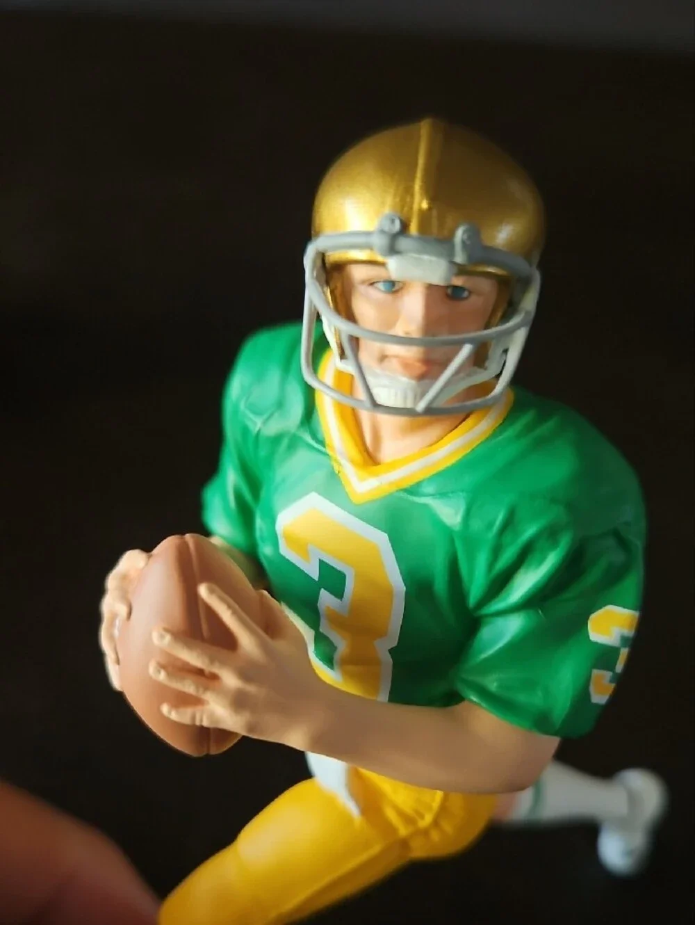 Hallmark Keepsake Joe Montana Ornament - Green & Gold NOTRE DAME Uniform